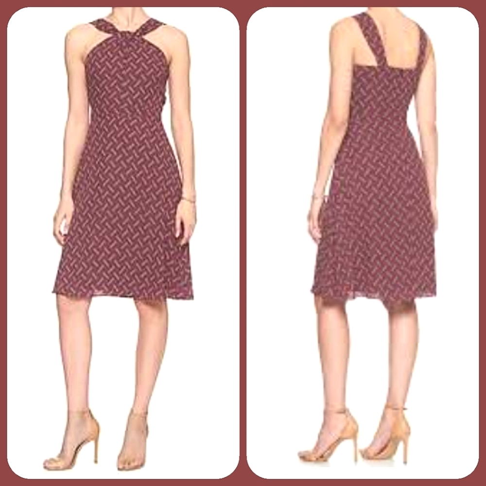 NWOT Banana Republic Red/Blue Halter Dress